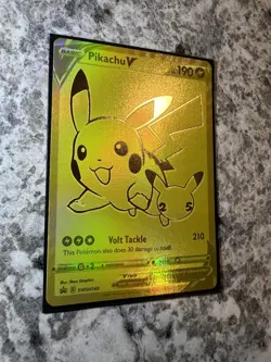 Pikachu V SWSH145 Sword & Shield Promo Card Holo Gold Pokemon Near Mint - Image 3