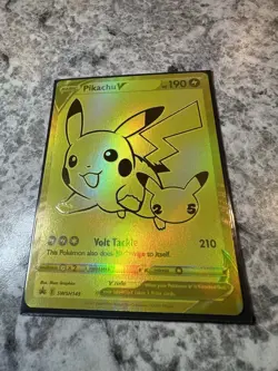 Pikachu V SWSH145 Sword & Shield Promo Card Holo Gold Pokemon Near Mint - Image 4