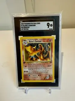 2000 Pokemon Gym Challenge Holographic 1st Edition #2 Blaine's Charizard SGC 9 - Image 1