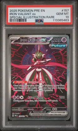 2025 POKEMON PRE EN-PRISMATIC EVOLUTIONS #157 IRON VALIANT EX PSA 10 - Image 1