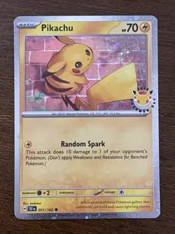 Pikachu 2026 Pokemon Day Stamp - 051/162 - Temporal Forces Promo Cosmos Holo NM - Image 1