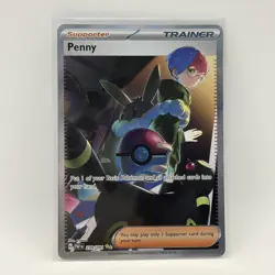 NM Penny 239/091 Special Illustration Rare Paldean Fates Pokemon Card - Image 1