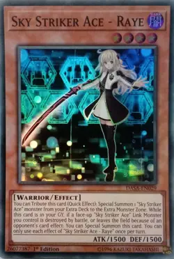 DASA-EN029 SKY STRIKER ACE - RAYE SUPER RARE 1ST EDITION YuGiOh CARD - Image 1