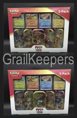 Pokemon Scarlet & Violet 151 Mini Tins 5 Pack * You Pick* Promos Costco Sealed - Image 1