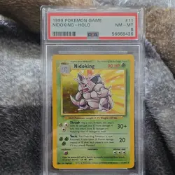 Pokemon 1999 Base Set Nidoking Holo Rare PSA 8 11/102 English - Image 1