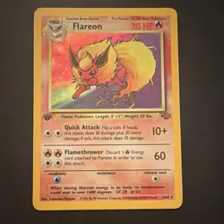 Pokemon Flareon 03/64 Jungle 1st Edition Holo Rare 70 HP TCG WOTC - Image 1