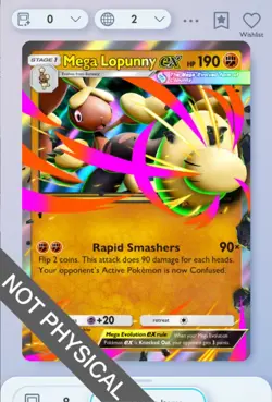 Pokemon TCG POCKET - Mega Lopunny EX 4💎, Crimson Blaze, English - Image 1
