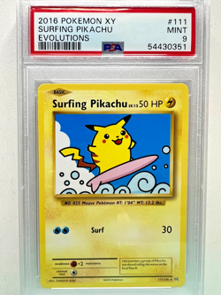 Pokemon - 2016 XY Evolutions Surfing Pikachu #111 -Secret Rare - PSA 9 - MINT - Image 1