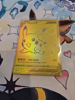 Pokemon TCG Gold Pikachu V 25th Anniversary PROMO SWSH145 Celebrations NM - Image 1