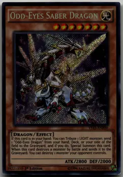 Odd-Eyes Saber Dragon Secret Rare Starter Deck: Saber Force YS15-ENF00 LP - Image 1