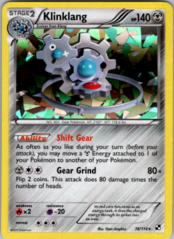 Klinklang - 76/114 - Cracked Ice Holo Rare - Black & White Pokemon Card - Image 1