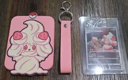 Alcremie Pokemon Tcg Silicone Card Display Keychain & S. Chinese Full Art Card - Image 1