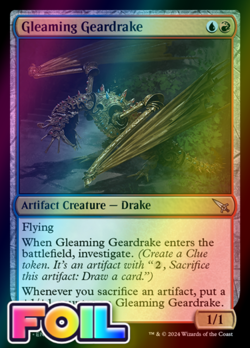 x1 Gleaming Geardrake MKM MTG 205 FOIL UNCOMMON M/NM 1x - Image 1