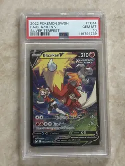 PSA 10 Blaziken V TG14/TG30 Pokemon TCG Silver Tempest Trainer Gallery - Image 1