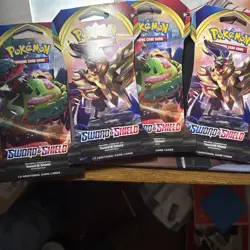 Pokemon TCG Sword & Shield Base Sleeved Booster Packs X4 - Image 1