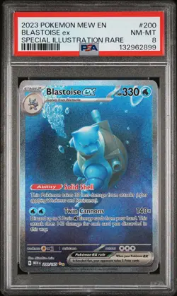 2023 POKEMON MEW EN-151 SPECIAL ILLUSTRATION RARE #200 BLASTOISE EX PSA 8 - Image 1