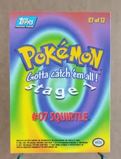 1999 Pokemon Topps The First Movie Evolution Squirtle #E7 of 12 - Image 2