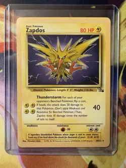 Zapdos 30/62 Non Holo Fossil Set Rare Pokemon WOTC LP-NM - Image 1
