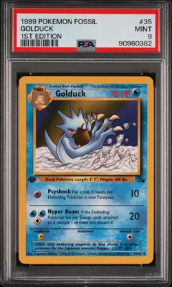 1999 Pokemon Fossil Golduck 1st Edition PSA 9 #35 - Image 1
