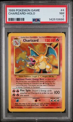 1999 Pokemon Game Charizard Holo PSA 7 #4 - Image 1