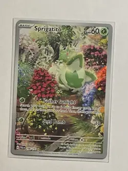 Pokemon Sprigatito Illustration Rare Full Art Holo SV02: Paldea Evolved 196/193 - Image 1