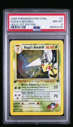 KOGA'S BEEDRILL 2000 Pokemon Gym Challenge 1st Edition Holo #9 - PSA 8 - Image 1
