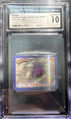 Pop 3!! CGC 10 Gem Mint Gengar Pokemon Stadium Lenticular 46 Action 3D Nintendo - Image 1