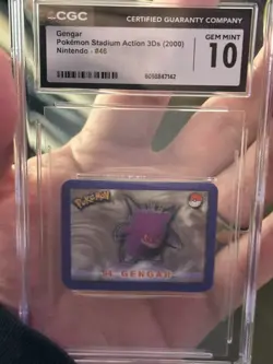 Pop 3!! CGC 10 Gem Mint Gengar Pokemon Stadium Lenticular 46 Action 3D Nintendo - Image 3