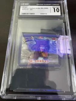 Pop 3!! CGC 10 Gem Mint Gengar Pokemon Stadium Lenticular 46 Action 3D Nintendo - Image 5