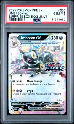 2025 POKEMON PRE EN-PRISMATIC EVOLUTIONS #060 UMBREON EX PSA 10 - Image 1