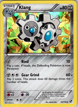 Klang 75/114 Holo Cracked Ice Pokemon TCG Black & White LP - Image 1