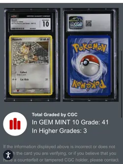 Meowth Pokemon Card 2004 EX Fire Red & Leaf Green CGC 10 GEM MINT (POP 41) - Image 3
