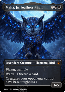 Maha, Its Feathers Night FOIL Proxy Card with Custom Fantasy Art - Image 5