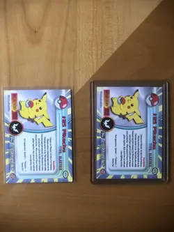 2 PIKACHU Pokemon TOPPS Cards #25 TV Animation Black Logo- Foil and Non-Foil Lot - Image 2