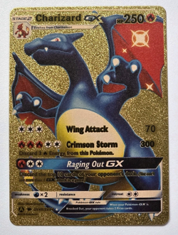 Pokemon Charizard GX 250hp Gold Foil Fan Art Collector Card TCG - Image 1