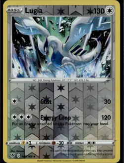 Lugia Rare SWSH03: Darkness Ablaze 140/189 Colorless Reverse Holo Pokemon Card - Image 1