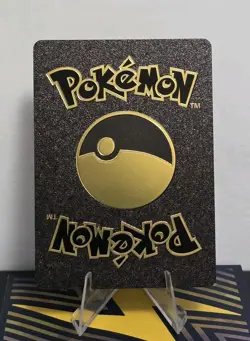 Pokemon Charizard V 220hp Black Vinyl Gold Foil Fan Art Collector Card TCG - Image 2