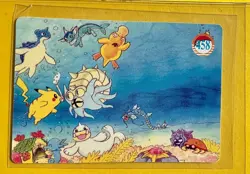 💥 RAICHU SLOWPOKE PARADE Vintage Prism Holo Sticker Card Anime Collectible 💥 - Image 2