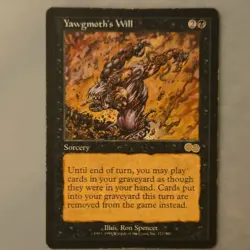 Magic: The Gathering Yawgmoth's Will Sorcery Card Urza's Saga 1998 Ron Spencer - Image 1