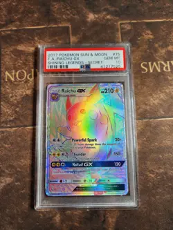 Pokemon Raichu GX Rainbow 75/73 Shining Legends 2017 PSA 10 - Image 1