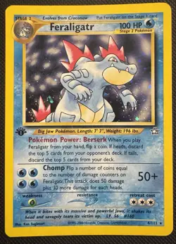 Feraligatr 4/111 Neo Genesis 1st Edition Holo Vintage Pokemon S1 - Image 1