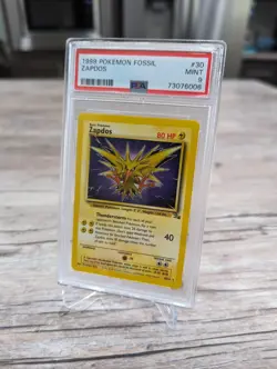 PSA 9 Graded Pokemon TCG Zapdos Fossil 30/62 Regular Unlimited Rare Non Holo - Image 2