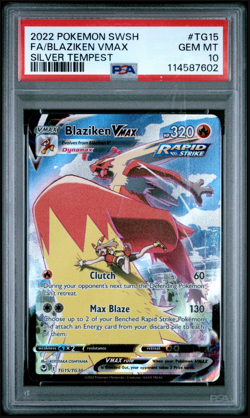 PSA 10 Blaziken VMax Full Art TG15/TG30 Silver Tempest Pokemon - Image 1
