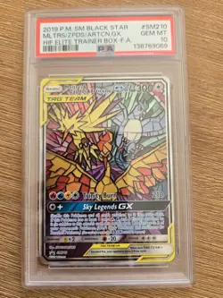 2019 Pokemon Hidden Fates ETB Promo Moltres Zapdos Articuno SM210 PSA 10 GEM MT - Image 1