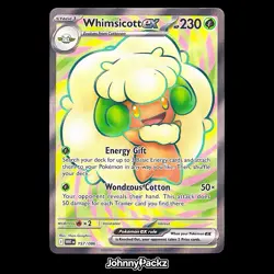 Whimsicott ex 157/086 - 2025 White Flare Full Art Holo - Pokemon Card (NM) - Image 1