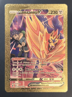 Pokemon Zamazenta V 230hp Gold Foil Fan Art Collector Card TCG - Image 1