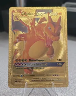 Pokemon Charizard GX 250hp Gold Foil Fan Art Collector Card TCG - Image 1