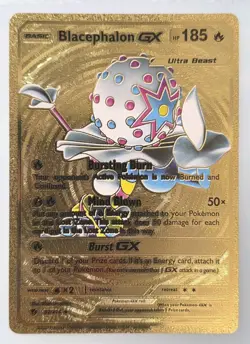 Pokemon Blacephalon GX 180hp Gold Foil Fan Art Collector Card - Image 1