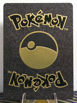 Pokemon Pikachu Mega Charizard Y Tag Cosplay Black Vinyl Gold Foil Fan Art Card - Image 2