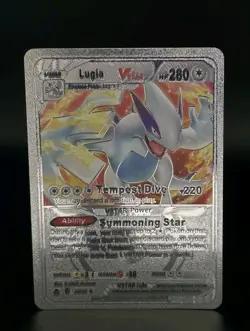 Pokemon Lugia VSTAR 280hp Silver Foil Fan Art Collector Card TCG - Image 1